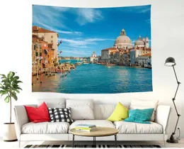 Arazzi Mylb City Street Bridge Printing Decorative Wall Art Arazzo Dormi sospeso per la spiaggia Tavolo da asciugamano tavolo