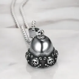 Pendant Necklaces Classic Pirate Skull Bell Necklace For Men And Women Creative Motorcycle Hip-Hop Party Rock Festival Accessories Gift