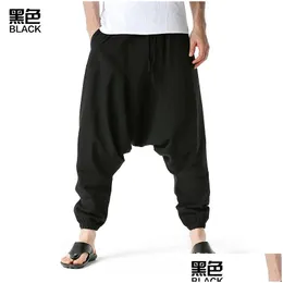 Mens Pants Cotton Line Joggers Men Baggy Hippie Boho Gypsy Aladdin Cargo Yoga Harem 0413 4 220518 Drop Delivery Apparel Clothing Dhuq4