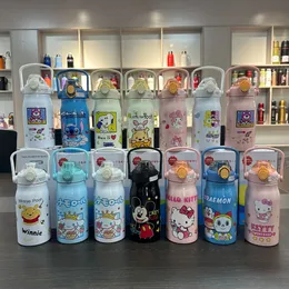 1000ML Kuromi Thermos Water Bottle Anime Kawaii My Melody Student Portable Wacuum Flask Insulated Water Cup Kid Gift
