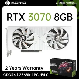 Grafikkort Soyo Nvidia GeForce RTX3070 8G Card GDDR6 Memory Gaming DP 3 256BIT PCI EX16 4.0 Original GPU för Desktop PC