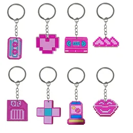 Keychains Lanyards Pink Battery Keychain Schlüsselkette für Party bevorzugt Geschenke Jungen Paar Rucksackketten Frauen Keyring Geeigneter Schulbag OT0UX