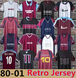 1986 89 West Hams Retro Soccer Jerseys Iron Maiden 1990 95 97 Di Canio Kanoute Lampard 1999 2001 2008 2011 2011 Футбольные рубашки Мужчины униформа 8888
