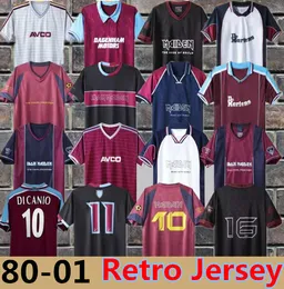 1986 89 Maglie da calcio retrò West Hams Iron Maiden 1990 95 97 Di Canio Kanoute Lampard 1999 2001 2008 2010 2011 Camicie da calcio Uniformi da uomo 8888