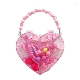 Party bevorzugt verstellbare Ringe Box Schmuck Kinder Geschenk Set Little Girl Prinzessin Halskette Armband Haarnadel Spielzeug Weihnachten