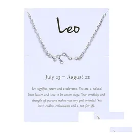 Pendant Necklaces Pendant Necklaces 12 Constellation Zodiac Sign Necklace Horoscope Zircon Korean Jewelry Star Galaxy Libra Astrology Dhxcs