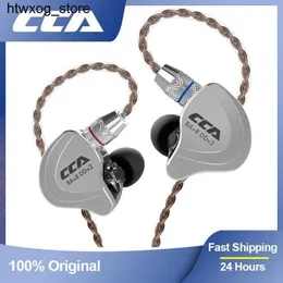 Fones de ouvido com fones de ouvido CCA C10 Híbrido de fone de ouvido 4BA+1dd no ouvido hifi dj sport slows fones wired fones 10 unidade de unidade de ruído de ruído de cancelamento de fone de ouvido S24514 S24514