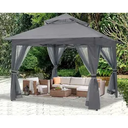 テントアンドシェルター13x13 Courtyard Garden Backyard Popup CeilingQ240511のための蚊のネット付き屋外テント