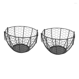 Teller 2x Eisen Egg Storage Korb Snack Frucht Kreative Kollektion Keramik Hühner Ornamente Dekoration Küche B