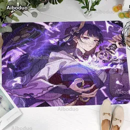 Bath Mats Aiboduo Floor Mat Baal Carpet Rug Genshin Impact Home Decoration Non-slip Raiden Shogun Bathroom For Bedroom Living Room