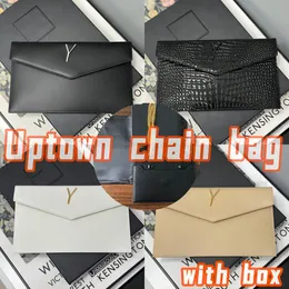 10a Top Quality Clutch Bag Designer Clutch Purses Caviar Leather Flap Clutch Plånbok för kvinnor Luxury Bag Women Wallet Uptown Handbag Crocodile Pallicet Wallet
