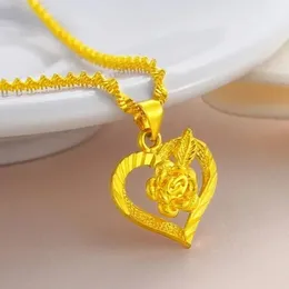 9999 Złoty naszyjnik Women 24 K prawdziwa biżuteria wisząca Moda Setka przedmiotów 240511