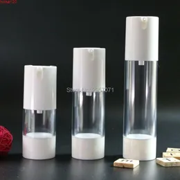 30 ml 50 ml Vit transparent plastlöst vakuumpumppresor Tomma kosmetiska containrar Förpackningar för kvinnor 10st/Lotgoods VBX Qech
