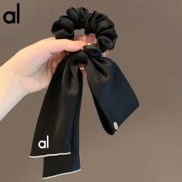 AL Yoga Hair Ring Tie Hair Rope Headrope Advanced Style Bow Knot Ribbon Scarf Hair Band Large Intestine Hair Ring Women