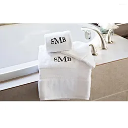 Towel Embroidered Monogrammed Bath Personalized Name Bathroom Supplies Face Washcloth Unique Party Gift