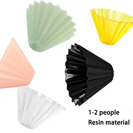 1-2 People Harts Hand Pour Coffee Filter Cup Drop-Proof Origami Filter Cup Filter Cup Drip Type Pour Coffee Filter 240514