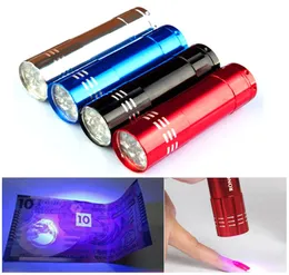 Mini UV 9 LED Flashlight Light Violet Light 9 LED UV Torch Light Lamp Bative Ultraviolet Fludight for antifake canguctor proute 1437429