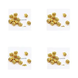 Stop alumnowy 100pcs/działka złota platowana budda koraliki dystansowe dystansowe uroki do biżuterii wykonanie 10 x 8 mm Dostawa luźna dhdch dhuim