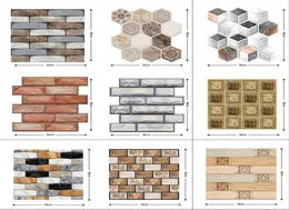 3030 cm 3D tapet klistermärken DIY Brick Stone Självhäftande vattentätt väggpapper Kök Badrum vardagsrum Kakel Klistermärken Renov6614360