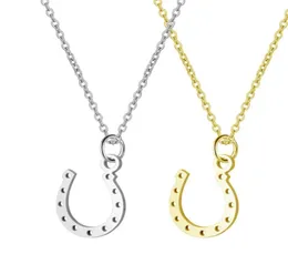 20PSC Gold Silver Horseshoe Necklace Women Jewelryhorse Hoof Pendant Halsband Hummer CLAP CHAME NACKACES2452475