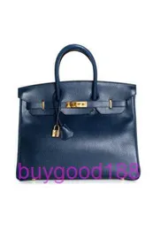 Aabirdkin Delicate Luxury Designer Totes Bag Womens Retro 35cm Blue Saphir Leather Bag Handbag Women's Handbag Crossbodyバッグ