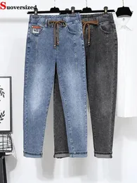 Women's Jeans Women High Waist Harem Korean Casual Vintage Big Size 5xl Denim Pants Spring Fall Slim Streetwear Stretch Kot Pantolon