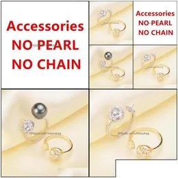 Inne inne odkrycia Komponenty biżuteria Pearl Pierścień Ustawienia Pierścień Modna regulowana rozmiar 925 Sier Jewelry DIY, nie defiguracja Dh8xm
