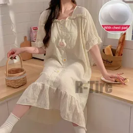 Kadın pijama kadınları yaz geceliği kızları artı büyük m-6xl gecelik kısa kollu gece elbisesi gece giyim