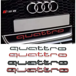 Car Stickers 3D ABS Car Front Grille Emblem for Audi Quattro A3 A4 A5 A6 A6L A7 A8 Q3 Q5 Q7 S3 S4 S5 RS3 RS4 RS6 Badge Accessories T240513