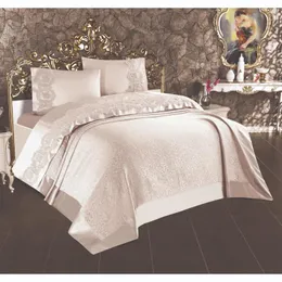Bedding Sets Luxury Conjunto de bordado de cama de cama de linho Coloqueiro cobertor Jacquarted Casos de capa Passagem 6pcs