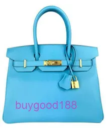 Аабирдкин Деликатный роскошный дизайнерский пакет сумки 30 дю -норд синий эпсом кожаный золото оборудование женская сумочка сумка по кросс -кузому