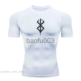 Erkekler Tişörtler Anime Berserk Guts Tasarımcı Tişört Sıkıştırma Gömlek Fitness Spor Sıkı Spor Salonu Tshirts Atletik Hızlı Kuru Kuru Üst Tee Yaz 113