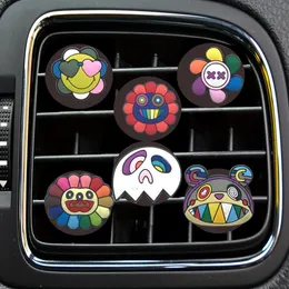 Cabide gancho arco -íris Flower Cartoon Car Vent clipes clipes Acessórios para condicionador de escritório por escritório por Droga decorativa BK Deliv Otuex