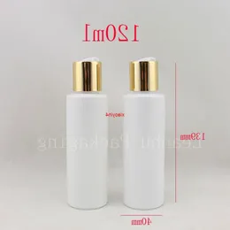 Contenitori all'ingrosso da 120 ml di bottiglie di imballaggio cosmetico bianco da 120 ml con tappo per disco, bottiglia di lozione per pacchetto di caregood personale iofok