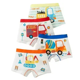 Höschen 2 Stück Kinder Unterwäsche Jungen Unterwäsche Engineering Fahrzeug Feuerwehrwagen bequeme Shorts Childrens Boxingl2405