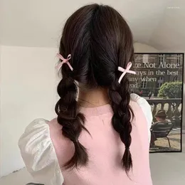 ヘアアクセサリー8ピース小さなクリップヘアピンスウィートリボンボウピンクバレット