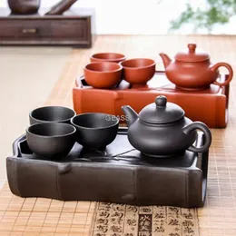 Teaware Sets LIZAOTAO Complete Set Of Purple Sand Tea Modern Household Simple Ceramic Tray Teapot Cup