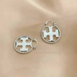 Silberfarbe als originale Designerohrringe Hoops Frauen Emaille Huggie Ohrringe 18K Gold bedeckte Messingohrringe