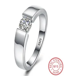Prawdziwy naturalny solidny 925 Pierścienie srebrne pary srebrne Zestaw 6 mm Diamant CZ Pierścienie zaręczynowe dla mężczyzn i kobiet RD101476820