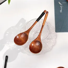 Skedar apanese stil träblandning omrörande kök redskap bambu verktyg servis lång handtag sked cuchara de madera