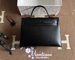 Bolsa keliys couro genuíno 7a saco de 35 cm caixa preta