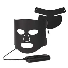 Máscara de terapia com luz vermelha infravermelha Face e pescoço 5 engrenagens 7 cores Luz LED LED Light Terapy Mask Black