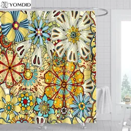 Tende da doccia yomdid 1/4pcs fiore luminoso set tende da bagno in poliestere con ganci ideali per il bagno e l'arredamento