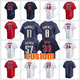 11 Jose Ramirez Jersey 99 James Karinchak Honkbal Emmanuel Clase Clevelands Steven Kwan Triston McKenzie Myles Straw Guardians Tim Herrin Josh Bell Andres Gimenez