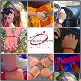 Charm armband charm armband handgjorda älskar 7 knut lycklig etnisk röd brun justerbar flätat reparmband för män kvinnor vänskap dhunt