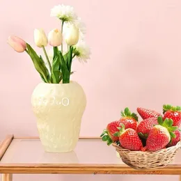 Vaser Creative Desktop Ornament Strawberry Shaped Flower Arrangement Container Vase Glass Home Decor Cute Deco