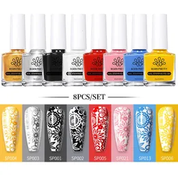 10ml Stamping Nail Polish Set Gold Silver Black White Color Nail Printing Polish DIY for Nail Plate Design Varnish 240423