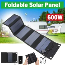 600W faltbare Solarpanel -Telefon Ladegerät 5 -V -Paneelplatten USB -Stromversuche für Cell Camping Notfall 240430
