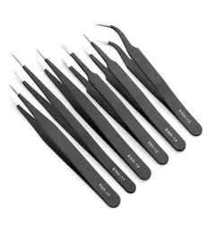 Whole6PCS ESD Safe Antistatic Stainless Steel Pincezers Set Maintenance Watch Reparationsverktyg Kits Electronic ReWork Tool Set Di7670091