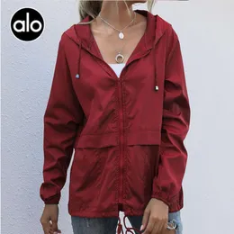 Desginer Aloe Yoga Jacket Top Shirt Clothe Short Woman Hoodie Womens Zippered Lightweight Outdoor Sprinter Hiking Raincoat Jacket